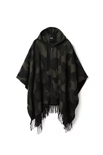 Desigual Poncho_Abstract, 4003 Wojskowa zieleń, zielony, jeden rozmiar dla kobiet, zielony, rozmiar uniwersalny - Kurtki damskie - miniaturka - grafika 1