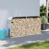 Wózki magazynowe - vidaXL Stojak na drewno, srebrny, 180x45x100 cm, stal galwanizowana - miniaturka - grafika 1