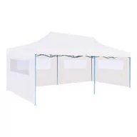 Pawilony ogrodowe - vidaXL Składany namiot ze ścianami bocznymi, 3 x 6 m, stal, biały - miniaturka - grafika 1