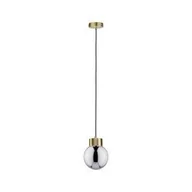 Lampy sufitowe - Paulmann Lampa wisząca loftowa LINJA E27 szkło dymione/mosiądz 79743 79743 - miniaturka - grafika 1
