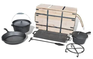 Zestaw 9 naczyń żeliwnych do grillowania M6-S58 - Kociołki - miniaturka - grafika 1