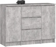Komody - Komoda do salonu 101 cm 2 drzwi 3 szuflady 4 półki pojemna - beton - miniaturka - grafika 1