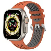 Akcesoria do smartwatchy - Pasek wymienny CubeNest Silicone Sport na Apple Watch 42/44/45/Ultra 49 mm (B01R6L01) Szary /Pomarańczowy - miniaturka - grafika 1