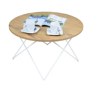 Okrągły stolik kawowy w stylu skandynawskim dąb lancelot M2-N52 - Ławy i stoliki kawowe Okrągły stolik kawowy w stylu skandynawskim dąb lancelot M2-N52 - Ławy i stoliki kawowe - miniaturka - grafika 1