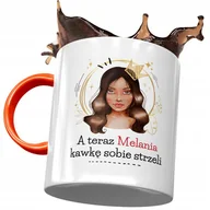 Kubki - Kubek Pomarańczowy Dla Melanii Koleżanki Prezent z Nadrukiem ze Zdjęciem+ Opakowanie na prezent (wzór 01) - miniaturka - grafika 1