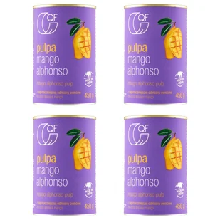 Quality Food Pulpa z mango Alphonso 99,9% mango Zestaw 4 x 450 g - żywność - Dżem - miniaturka - grafika 1