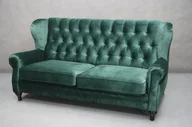 Sofy i kanapy - Sofa Nierozkładana Laguna Tapicerowana I Pikowana Zielona B 4408 - miniaturka - grafika 1