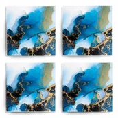 Gadżety dla niej i dla niego - Zestaw Podkładek Szklanych Pod Kubek MARBLE Wzory - miniaturka - grafika 1