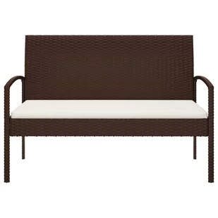Ławka ogrodowa z poduszką, brązowa, 105 cm, polirattan Lumarko - Ławki ogrodowe - miniaturka - grafika 4