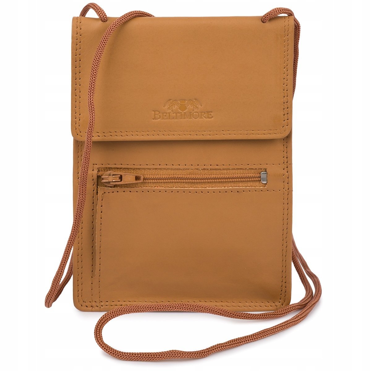 ETUI saszetka PASZPORTÓWKA na szyję dokumenty skórzana podróżna Beltimore