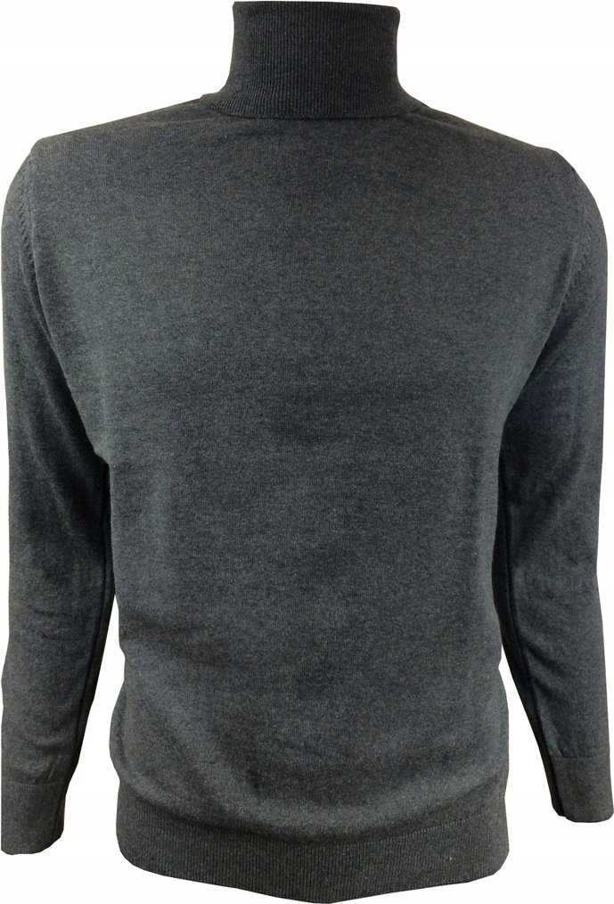 anagre sweter męski z dzianiny ciepły sweter z golfem sweter z golfem dla mężczyzn sweter z golfem regular fit 100% bawełna rozmiar 3xl szary