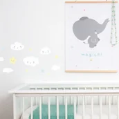 Wyposażenie pokoiku dziecięcego - LLC Naklejki dla dzieci ścienne chmurki - miniaturka - grafika 1