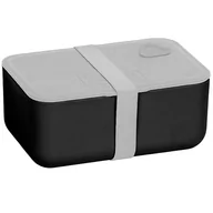 Lunch boxy - Paso BeUniq Śniadaniówka Pojemnik Lunch Box czarno-szary z gumką 750 ml - miniaturka - grafika 1