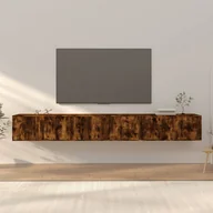 Szafki RTV - vidaXL Wiszące szafki TV, 3 szt., przydymiony dąb, 100x34,5x40 cm - miniaturka - grafika 1