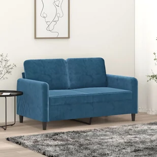 vidaXL Sofa 2-osobowa, niebieski, 120 cm, tapicerowana aksamitem - Sofy i kanapy vidaXL Sofa 2-osobowa, niebieski, 120 cm, tapicerowana aksamitem - Sofy i kanapy - miniaturka - grafika 1