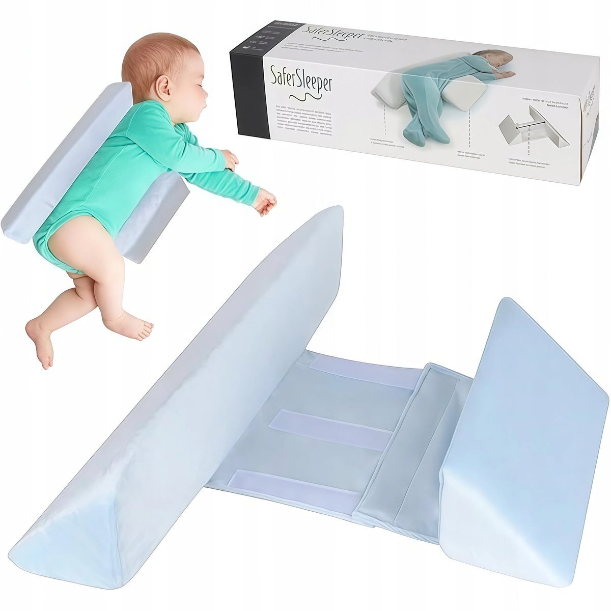 PODUSZKA KLIN DLA NIEMOWLĄT Biały DO SPANIA KORYGUJĄCA STABILIZATOR