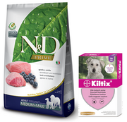 Sucha karma dla psów - FARMINA N&D Prime canine LAMB & BLUEBERRY ADULT MEDIUM&MAXI KARMA SUCHA 12kg + BAYER Kiltix Obroża dla psów dużych dł, 70cm - miniaturka - grafika 1