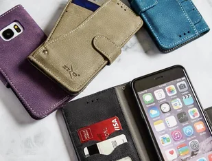 Zizo Slide Out Wallet Pouch Skórzane etui iPhone X z kieszeniami na karty wewnątrz oraz na zewnątrz etui + stand up (Purple) - Etui i futerały do telefonów - miniaturka - grafika 7