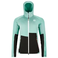 Kurtki i kamizelki sportowe damskie - Kurtka damska Ortovox Fleece Rib Hoody W Rozmiar: L / Kolor: jasnoniebieski - miniaturka - grafika 1
