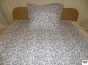 Pościel - Pościel Z Kory 160X200 187 Biała W Szare Kwiatki Na Guziki 100% Bawełna Gruba - miniaturka - grafika 1