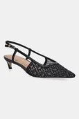 Czółenka - Tommy Hilfiger szpilki MONO SQUARED TOE KITTEN SLINGB kolor czarny FW0FW08746 - miniaturka - grafika 1