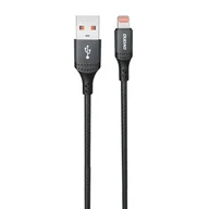 Kable USB - Kabel przewód USB-A - iPhone Lightning w oplocie 3A 30W 1.2m - czarny DUDAO - miniaturka - grafika 1