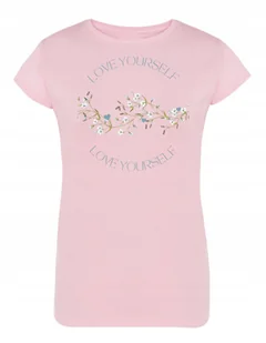 T-Shirt damski nadruk kwiatki Kochaj Siebie r.M - Koszulki i topy damskie - miniaturka - grafika 1