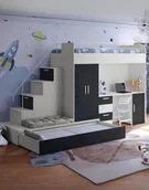 Krzesełka i taborety dla dzieci - Meblościanka Raj 5 Kaszmir Połysk - pokój dziecięcy, młodzieżowy z materacem i stelażem czarny - miniaturka - grafika 1