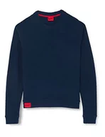 Bluzy damskie - HUGO Damska bluza prążkowana, Dark Blue405, S - miniaturka - grafika 1