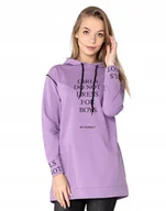 Bluzy damskie - Długa Bluza Damska Tunika Bawełniana 11850-7 r XL - miniaturka - grafika 1