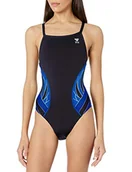 Stroje kąpielowe - TYR Splice diamondfit kostium kąpielowy damski XX-Small czarny/niebieski - miniaturka - grafika 1