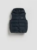 Kombinezony dla dzieci - Reserved - Pikowana kamizelka z kapturem - ciemnoszary - miniaturka - grafika 1