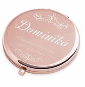 Lusterka do makijażu - Lusterko okrągłe różowe z grawerem dla niej na urodziny - miniaturka - grafika 1