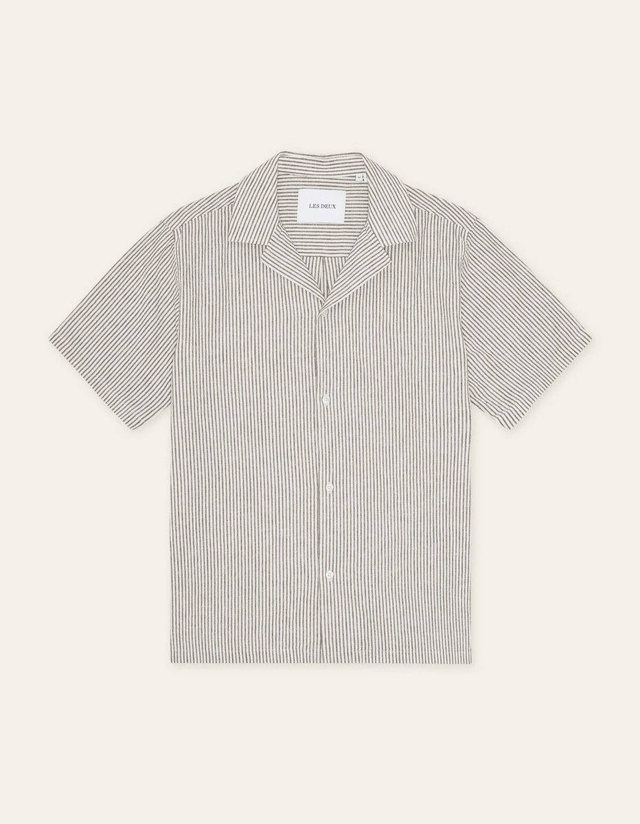 Lukas Stripe bawełna len SS Shirt
