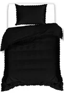 Pościel - Pościel Z Falbaną 140X200 Czarna 2589 - miniaturka - grafika 1