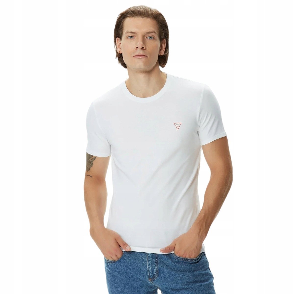 GUESS KOSZULKA MĘSKA T-SHIRT SS CORE BIAŁA r.XXL