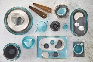 MINI NACZYNIE Z RĄCZKĄ LAGUNA 6 cm PORCELANA NIEBIESKA - Miski i półmiski - miniaturka - grafika 3