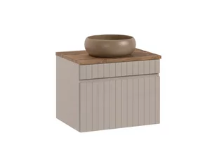 KASZMIROWA Szafka Łazienkowa z BLATEM i UMYWALKĄ 60 cm FREZOWANY FRONT - Szafki łazienkowe - miniaturka - grafika 1