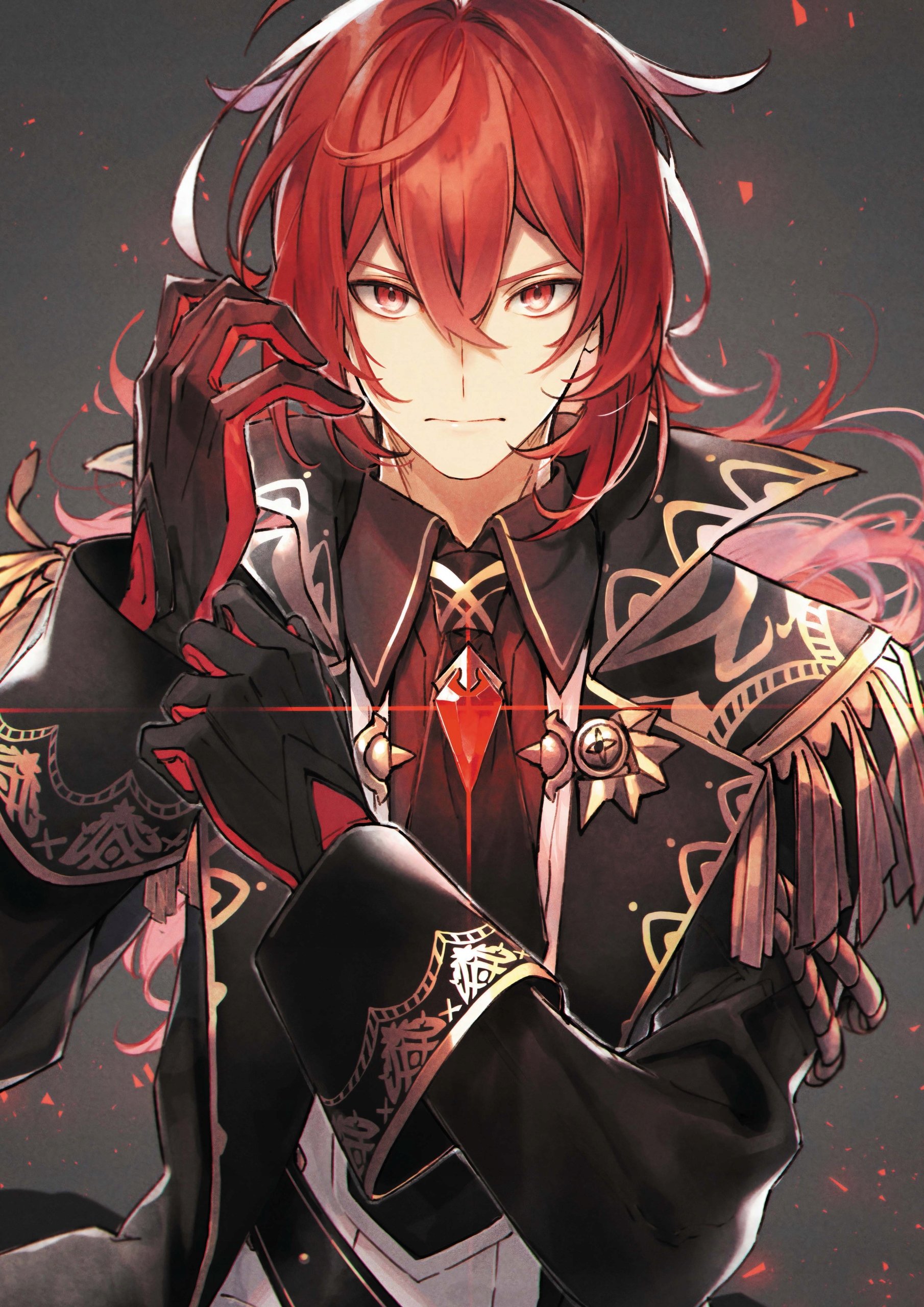 Plakat A3 Genshin Impact Anime Gra Diluc Ragnvindr