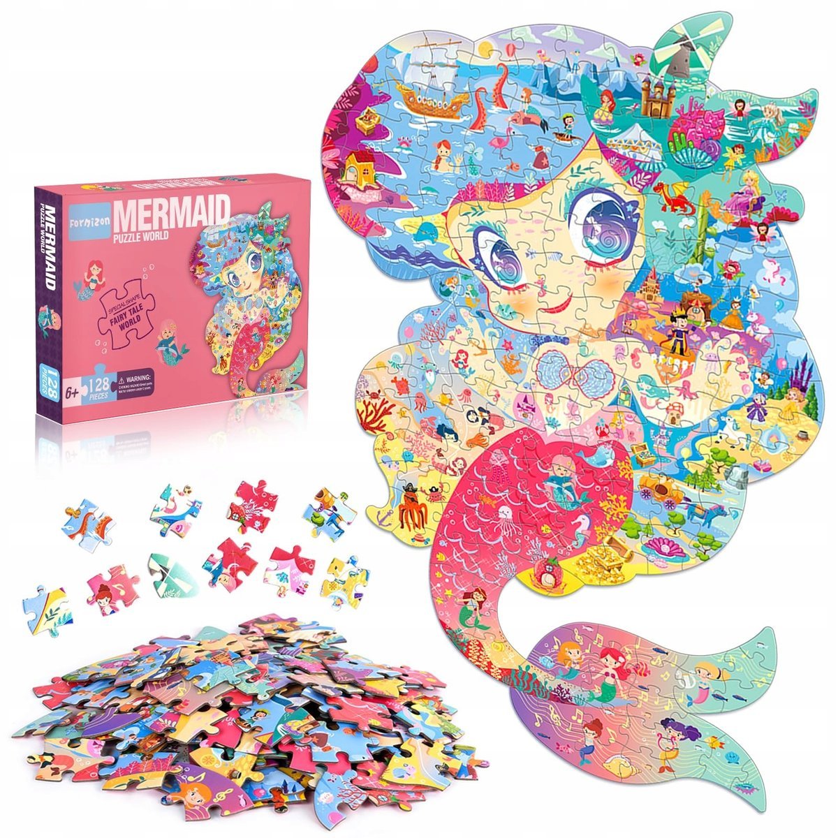 FORMIZON Puzzle Ocean Zwierzęta Edukacyjne Dla Dzieci 5-12 Lat
