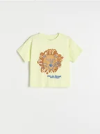 Bluzki dla niemowląt - Reserved - Bawełniany t-shirt z nadrukiem - zielony - miniaturka - grafika 1