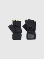 Rękawiczki sportowe męskie - 4F Rękawiczki treningowe z atypoślizgowymi elementami męskie - czarne XL - miniaturka - grafika 1
