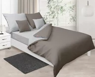 Pościel - Matex Pościel satynowa 140x200 Double Face grafitowa srebrna 44+42 dwustronna - miniaturka - grafika 1