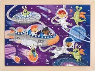 Układanki dla dzieci - Hape HAPE dėlionė Space Friends, E1644A - miniaturka - grafika 1