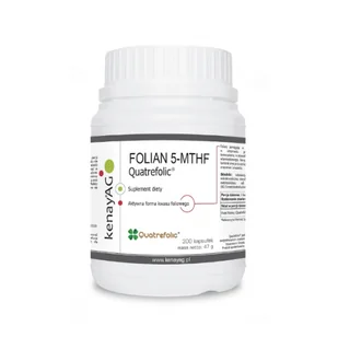 KenayAG FOLIAN 5-MTHF (aktywny kwas foliowy) Quatrefolic 300 kaps. (Kenay) TT001363 - Witaminy i minerały - miniaturka - grafika 1