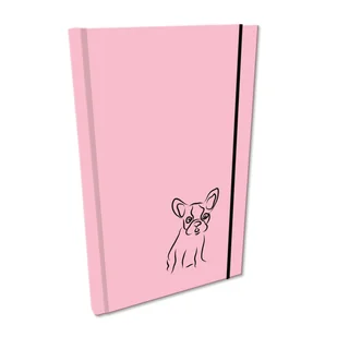 Bee-bee Notes A5 z gumką gładki Soft Touch Buldog różowy - Szkolne artykuły papiernicze - miniaturka - grafika 1