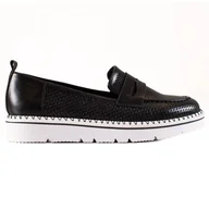 Mokasyny damskie - Goodin Wygodne Casualowe Mokasyny czarne - miniaturka - grafika 1