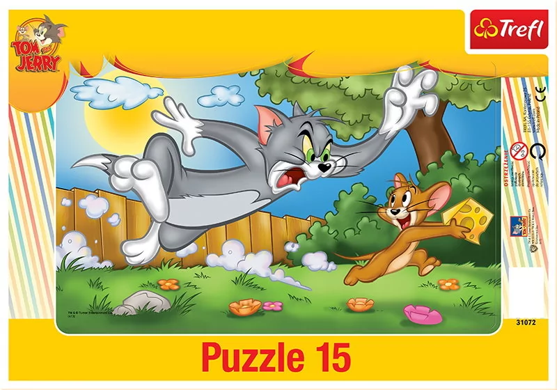 Trefl Tom i Jerry. Smakowity ser. Puzzle ramkowe, 15 elementów