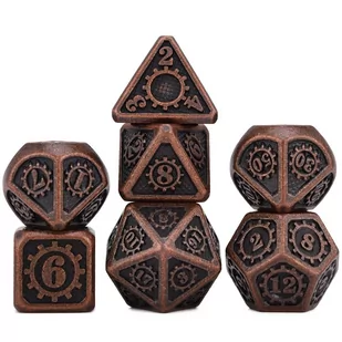 Kostki RPG Steampunk Zestaw 7 Metalowych Kości - Akcesoria do gier planszowych - miniaturka - grafika 2