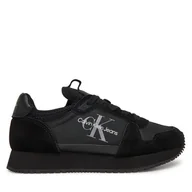 Sneakersy damskie - Sneakersy Calvin Klein Jeans Runner Sock Laceup Ny-Lth Wn YW0YW00840 Czarny - miniaturka - grafika 1